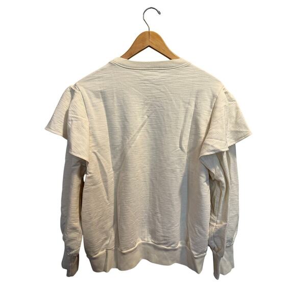 Adriano Goldschmied AG Cecilia Ruffle Crew Neck Sweatshirt Women’s Size L NWT - Picture 7 of 11